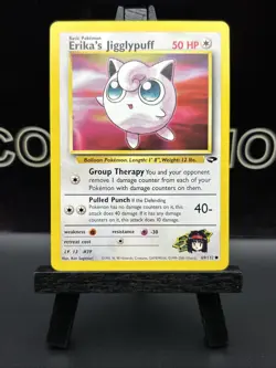 Erika's Jigglypuff 69/132 Gym Challenge Unlimited Regular Common Pokemon Card NM - Image 2