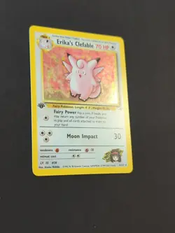 Pokemon TCG Erika's Clefable Gym Heroes Holo Card 3/132 1st Edition Holo Rare - Image 2