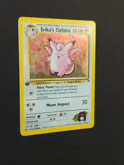 Pokemon TCG Erika's Clefable Gym Heroes Holo Card 3/132 1st Edition Holo Rare - Image 3