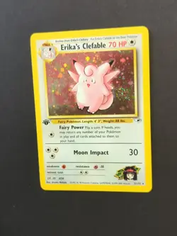 Pokemon TCG Erika's Clefable Gym Heroes Holo Card 3/132 1st Edition Holo Rare - Image 4