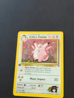 Pokemon TCG Erika's Clefable Gym Heroes Holo Card 3/132 1st Edition Holo Rare - Image 5