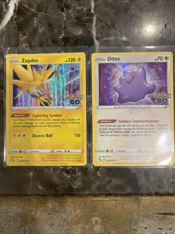 Pokemon Go Cards Ditto And Zapdos Holo Rare Cards - Image 1