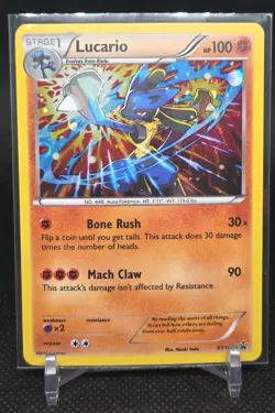 POKEMON - LUCARIO (XY140) 2016 XY PROMO COSMOS HOLO CARD MP FIRE - Image 1