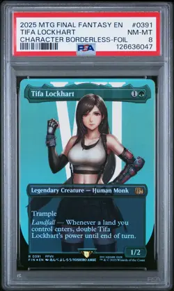 MTG Tifa, Lockhart Borderles FOIL PSA 8 NM-MT 2025 Final Fantasy Magic Card 0391 - Image 1