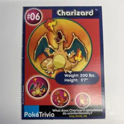 Charizard Pokemon Card 6 Promo 1999 Poke Trivia Mewtwo Strikes Back Movie Scene - Image 1