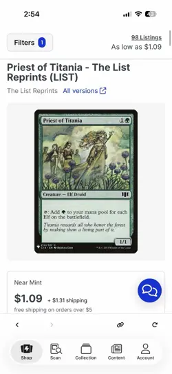 MTG - Priest of Titania - Mystery Booster - Common - 210/337 NM - Image 3