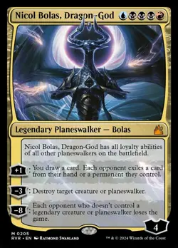 MTG Nicol Bolas, Dragon-God - Foil, Ravnica Remastered, Lightly Played, English - Image 1