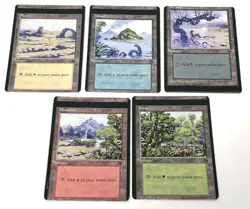 Miscut NFC Magic the Gathering MTG Arena Promo Lands Set Tony Roberts 1996 - Image 1