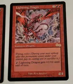 MTG Magic The Gathering - Lightning Dragon (Rare) Urza's Saga 1998 NM - Image 2