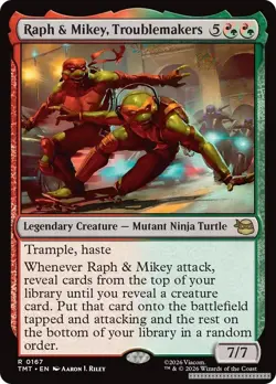 TCG MTG Raph & Mikey, Troublemakers [TMT - 167] - NM [Normal] - Image 1