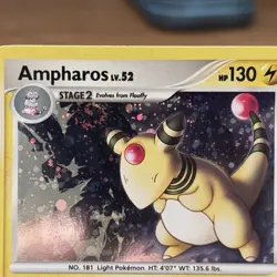 Pokemon Ampharos 1/17 POP Series 7 Promos Holo Rare NM *Swirl* Holo Pattern - Image 2