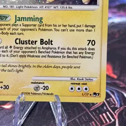 Pokemon Ampharos 1/17 POP Series 7 Promos Holo Rare NM *Swirl* Holo Pattern - Image 4