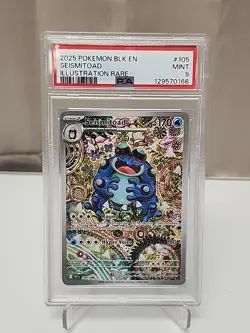 2025 Pokemon BLK EN #105 Seismitoad Illustration Rare PSA 9 - Image 1