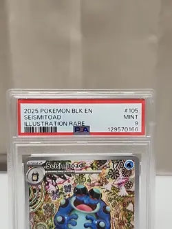 2025 Pokemon BLK EN #105 Seismitoad Illustration Rare PSA 9 - Image 2