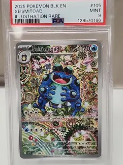 2025 Pokemon BLK EN #105 Seismitoad Illustration Rare PSA 9 - Image 3