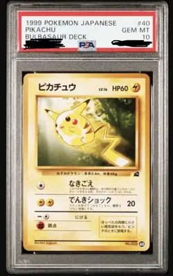 1999 Pokemon TCG Japanese Bulbasaur Deck Pikachu #40 PSA 10 GEM MINT. POP 160 - Image 1