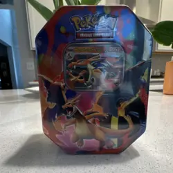 Pokemon Mega Charizard Y EX Tin Metal Box Standard Size Pokemon TCG - Image 1