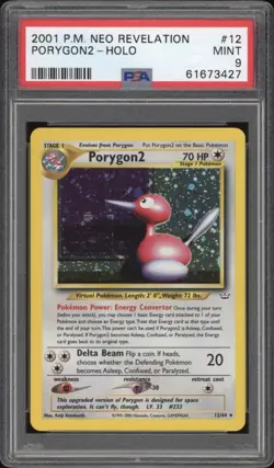 2001 Pokemon Unlimited Neo Revelation Porygon2 Holo 12/64 PSA 9 MINT - Image 1