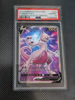 PSA 10 Mewtwo V #229 Full Art 2022 Pokemon SwSh Elite Trainer Box Promo SWSH229 - Image 1