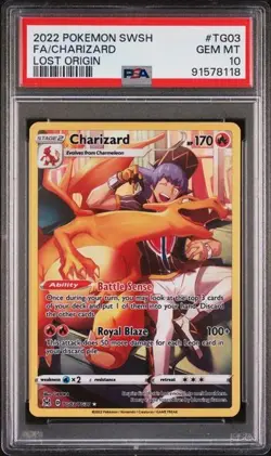 2022 POKEMON SWORD & SHIELD LOST ORIGIN #TG03 CHARIZARD LOST ORIGIN PSA 10 JS226 - Image 1