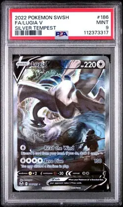Lugia V 186/195 Pokemon SWSH Silver Tempest Full Art Alt Art PSA 9 - Image 1