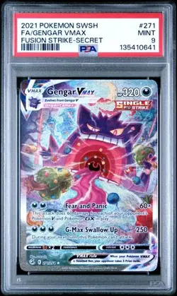 PSA 9 Gengar VMAX Alternate Full Art 271/264 Evolving Skies English Pokemon Mint - Image 1