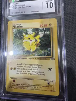 Pokemon TCG WOTC Jungle 1st Edition Pikachu 60/64 CGC Gem Mint 10 - Image 3