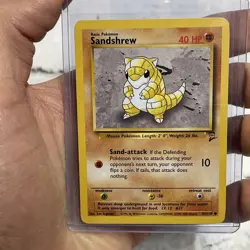 Pokemon TCG Sandshrew 91/130 Base Set 2 - WOTC Unlimited Common Vintage Vtg NM - Image 1