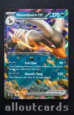 2023 Pokemon Obsidian Flames Houndoom ex Holo 134/197 NM/M - Image 1