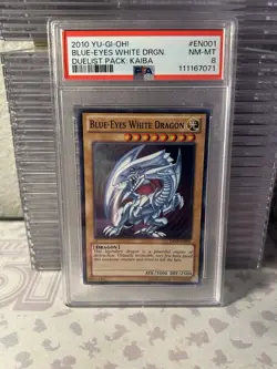 Yu-Gi-Oh! Blue-Eyes White Dragon DPKB-EN001 - Super Rare Unlimited - PSA 8 - Image 1