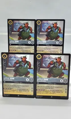 Disney Lorcana Little John - Resourceful Outlaw 178/204 Inklands 4 Cards Playset - Image 1