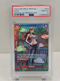 One Piece Op05 Nami English Alternate Art Graded Psa 10 - Image 1