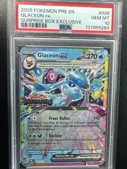 Pokemon TCG Glaceon EX Prismatic Evolutions Double Rare Card 026/131 PSA 10 - Image 1