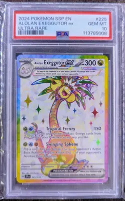 PSA 10 Alolan Exeggutor ex 225/191 Ultra Rare Surging Sparks SSP Pokemon Card - Image 1