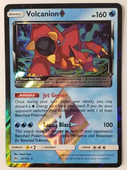 PRISM STAR HOLO Volcanion 31/131 Forbidden Light Pokemon Card - Naoki Saito Art - Image 1