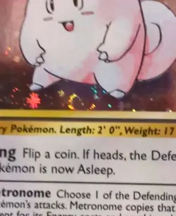 💥 Pokemon TCG Clefairy Base Set 2 Holo Rare 6 NM 6/130 card swirl - Image 2