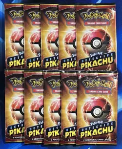 Pokemon TCG Detective Pikachu 2 Card Booster Pack Sealed Lot X10 Promo Nm M - Image 1