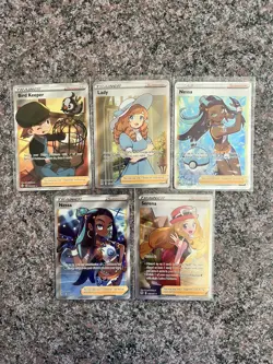 Pokemon Trainer Full Art 5 Card Bundle. - Image 1