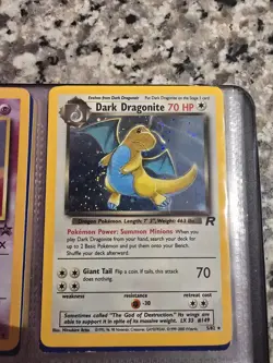 Pokemon Dark Dragonite 5/82 Team Rocket Holo Rare Unlimited 70 HP Card read desc - Image 1