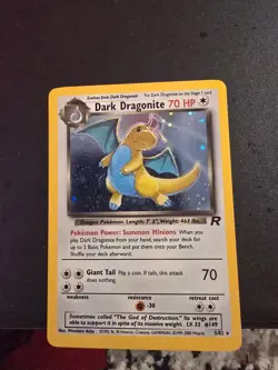 Pokemon Dark Dragonite 5/82 Team Rocket Holo Rare Unlimited 70 HP Card read desc - Image 2