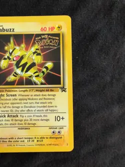 Pokemon TCG Electabuzz Black Star Promo Card First Movie Edition - Image 2