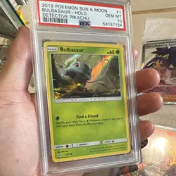 Pokemon Bulbasaur Detective Pikachu Holo Common 1/18 PSA 10 2019 Card - Image 1
