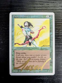 MTG REVISED Elvish Archers SIGNED IN GOLD BY ANSON MADDOCKS - Image 1