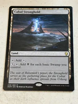 mtg Cabal Stronghold, rare land, Dominaria, moderate play - Image 1