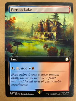 MTG 1x EXTENDED ART Ferrous Lake # 440 Universes Beyond Fallout Magic the x1 NM - Image 1