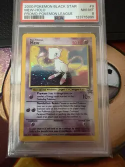 Pokemon League Black Star Promo Mew Holo Card 2000 PSA 8 NM-MT - Image 1