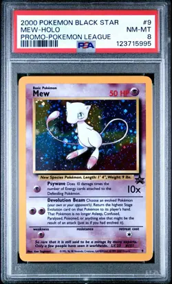 Pokemon League Black Star Promo Mew Holo Card 2000 PSA 8 NM-MT - Image 2