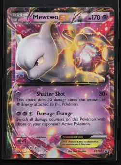 Pokemon Card Mewtwo EX XY107 XY Half Art Rare Black Star Promo LP - Image 1