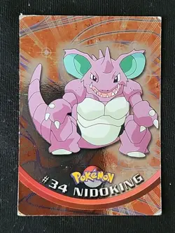 DMG! Nidoking #34 HOLO FOIL Blue Label - Pokemon Topps TV Animation - Image 1