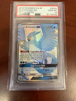 2019 Pokemon S & M Articuno Hidden Fates PSA 10 #SV54 Full Art - Image 1